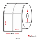 ETIQUETAS PARA IMPRESIÓN  TERMICO SEMI RECUBIERTO  TROQUELADA AVANCE 25 MM ANCHO 51 MM NUCLEO 1” 2 FILA (S) 5286 ETIQ X ROLLO