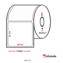 ETIQUETAS PARA IMPRESIÓN  TERMICO SEMI RECUBIERTO AVANCE 64 MM ANCHO 100  MM NUCLEO 1” 1 FILA (S) 1104 ETIQ X ROLLO